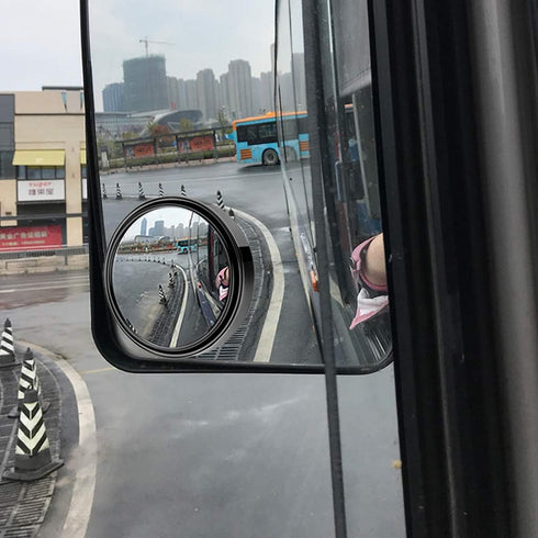 2PCS small Blind Spot Mirror,3-inch Round HD Glass Convex Rear View Mirror,Strong Adhesive Mirror for Car, Van, SUV and Trucks (3"(75mm), Black fr...