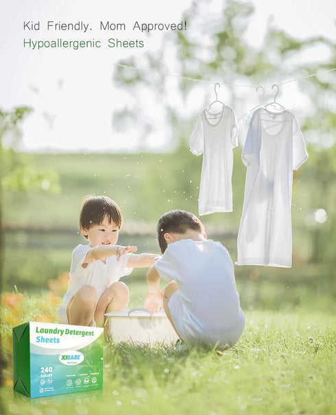 Laundry Detergent Sheets Vegan, No Plastic Jug, No Mess & Liquid Free, Laundry Sheets in Washer, Hypoallergenic, Plant Powered Laundry Detergent S...