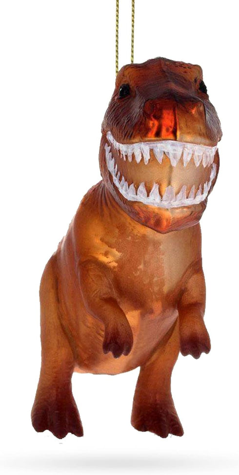 T-Rex Dinosaur Blown Glass Christmas Ornament...