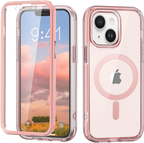Magnetic for iPhone 14 Case Compatible with MagSafe, iPhone 13 Case Military Shockproof Slim Wireless Charger Protective Phone Case Built-in Scree...