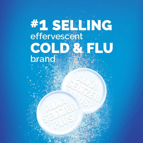 Alka-Seltzer Plus Cold Medicine, Sparkling Original Effervescent Tablets for Adults with Pain Reliever/Fever Reducer, Sparkling Original, 36 Count...