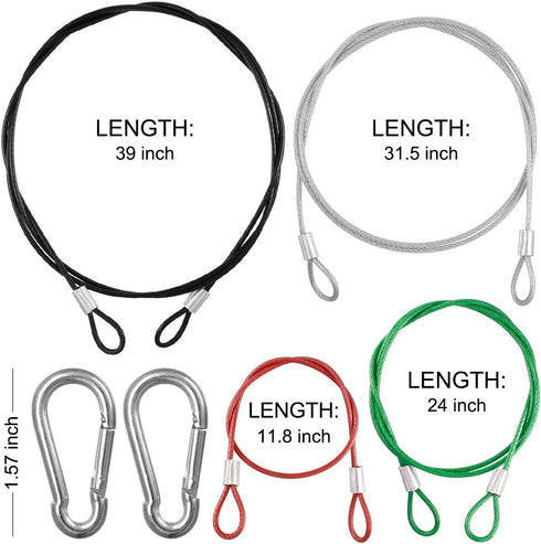 DanziX 4 Pack Safety Stainless Steel Tethers, Colorful Coated Lanyards for All GoPro Hero Series and Other Camera Devices,0.08 inch Diameter Cable...