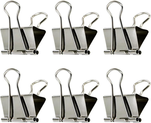 6 Pcs Giant Binder Clips Big Paper Clamps Extra Large Paperwork Clips Metal Ofiice Paper Binding Clips School Craft Clips for Home Business Silver...