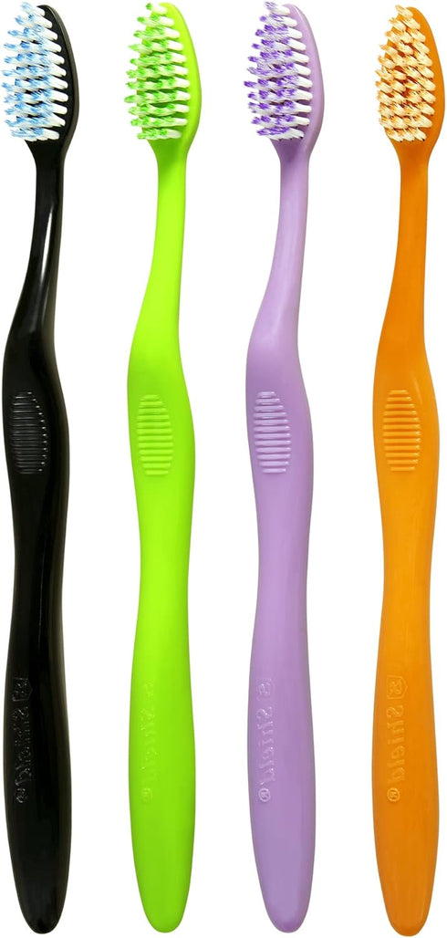 Elegant Brush with Super Soft Bristles Toothbrush, PBT Filaments, Designed for Sensitive and Swollen Teeth, Secure Cap, Ideal for Adults - 4 Count...