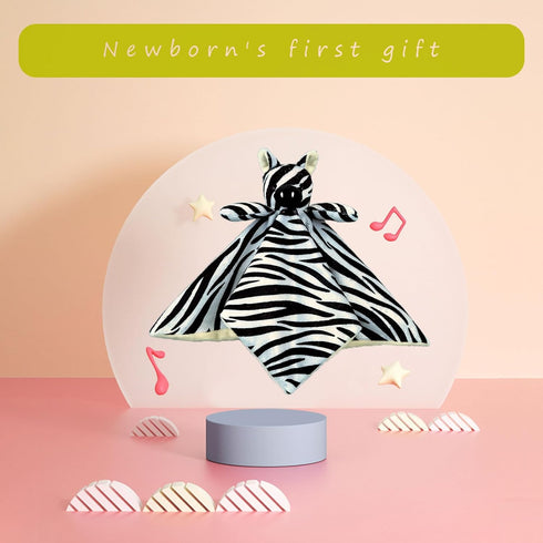 Baby Zebra Soft Stuffed Animal Security Blanket, Plush Zebra Character Lovey Blanket, Baby Shower/Nursery Gift, Cuddly Newborn, Infant, Toddler Sn...