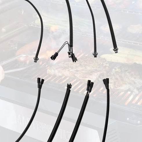Electric Wire Kit Replacement Parts for Masterbuilt Gravity Series 560/1050 XL Digital Charcoal Grill Smoker, 1*Fan Wire + 1*Lid Wire + 1*Hopper L...
