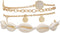 4 Pcs Natural White Shell Anklet Set for Women,Handmade Adjustable Conch Anklet Set Beach Jewelry Gift...