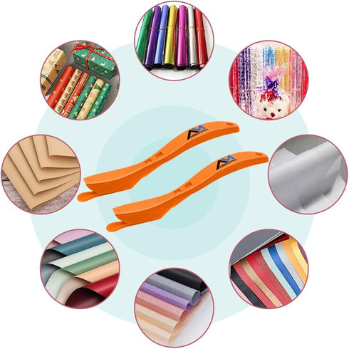 AMBONNPRIN Wrapping Paper Cutter Tool, Insided Sharp Blade Safety Wrapping Paper Cutter, Craft Paper Cutting Knife, Plastic Carbon Fiber Film Cutt...