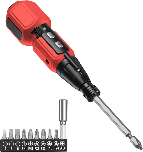 JXTZ Electric Screwdriver Set, Rechargeable Cordless Power Screwdriver with 9 Screwdriver Bits, LED Light, Auto & Manual Mode for Smartphone, Game...