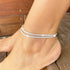 Sterling Silver Ankle Bracelets for Women, Double Layered Silver Glitter Anklets Fashion Daily Anklet Summer Beach Foot Chain Jewelry Gifts for Wo...
