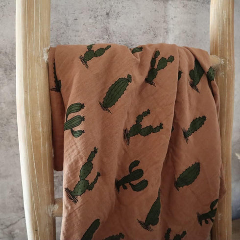 Leyl&Ari Muslin Swaddle Blanket 100% Organic Cotton Lightweight Receiving Wrap for Infant & Newborn (Cactus, 47X47)...