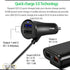 QC 3.0 Quick Charge USB Car Charger Compatible with Android iOS Smartphones USB Device Front/Back Seat Cigarette Lighter Chargers 5.6Ft Extension ...