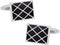 Black & Silver Enamel Checkerboard Cufflinks...