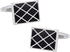 Black & Silver Enamel Checkerboard Cufflinks...
