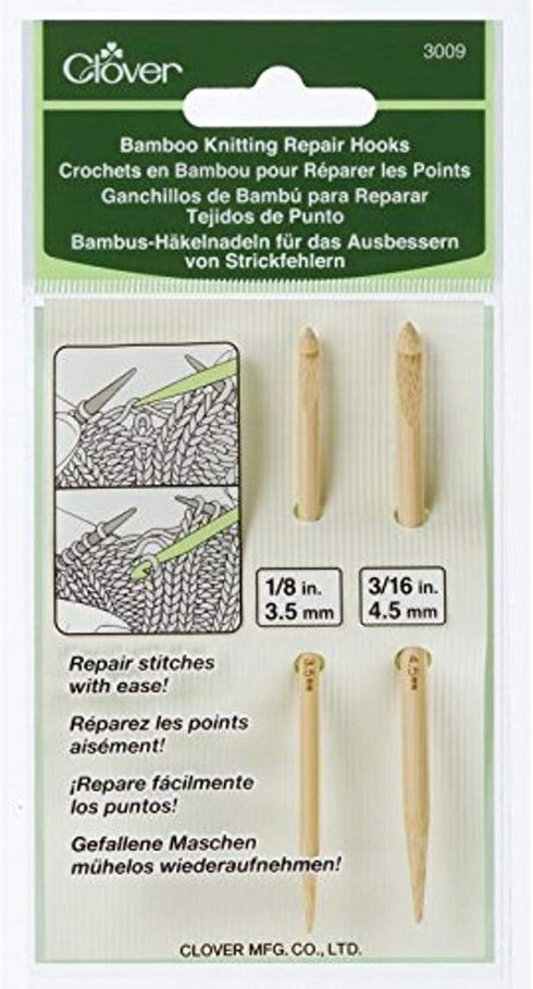 Clover 3009 Needlecraft Bamboo Knitting Repair Hooks...
