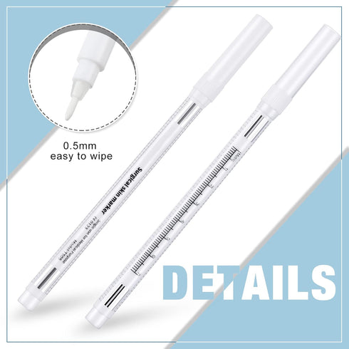 8 Pieces Microblading Marker Pen with Paper Ruler Skin Marker Eyebrow Permanent Makeup Position Mark Tools Markers Pen for Eyebrow Lips Skin...