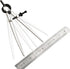 6 Inch Adjustable Lockable Steel Divider Wing Leather Compass with 8 Inch Stainless Steel Ruler?for Woodworking & Leather Craft, Marking & Scribe ...