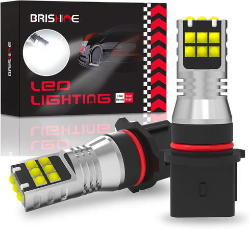 P13W LED Fog Light Bulbs 6000K Xenon White, Extremely Bright 3030 Chips P13W 12277 SH23W LED Bulbs with Projector for Car Fog Light, Daytime Runni...