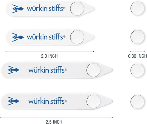 Wuerkin Stiffs Plastic Magnetic Collar Stays As Seen on Shark Tank | Stiff-N-Stays Collar Inserts...