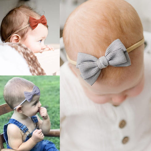 Baby Girl Headbands and Bows, Newborn Infant Toddler Nylon Elastics Hairbands Hair Accessories...