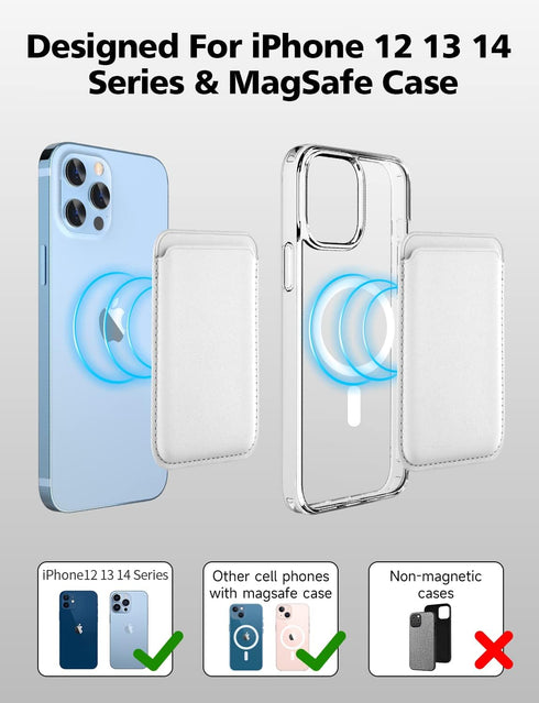 Magnetic Card Wallet Holder with MagSafe for iPhone 15 Pro Max/15 Pro/15 Plus/15,for iPhone 14 Pro Max/14 Plus/14 Pro/14, for iPhone 13 Pro Max/13...