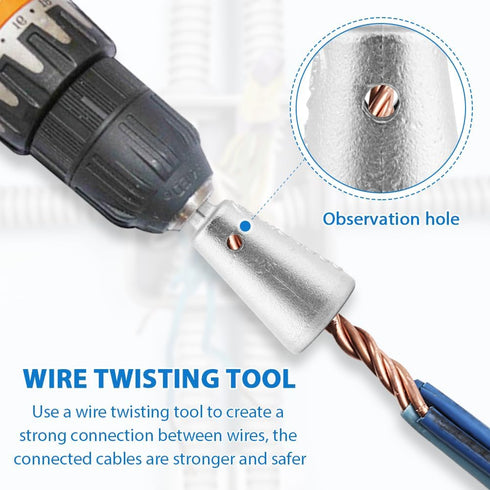 2pcs Wire Twisting Tool for Drill, Wire Twisting Tool Twisting Wire Connector, Silver Metal Wire Twisting Tools with 1/4 Hex Shank, Wire Twisting ...