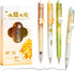 M&G Gel Pens, 4 PCS Black Gel Pens Fine Point 0.5mm, Retractable Gel Ink Rollerball Pens, Cute Gel Ink Pens with Flower for Smooth Writing Men Wom...