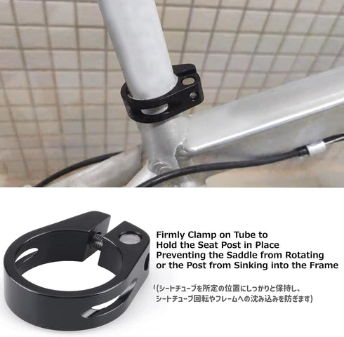 Azarxis Bike Seat Post Clamp Aluminum Alloy Quick Release Bicycle Seatpost Tube Clip 28.6mm 31.8mm 34.9mm for Mountain Bike Road Bike Fixie Gear T...