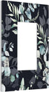 Decorative Switch Plate Covers Boho Black/Grey Eucalyptus Leaf Floral 1 Gang Single Decora GFCI Device Light Switch Cover 1 Rocker Outlet Wall Pla...