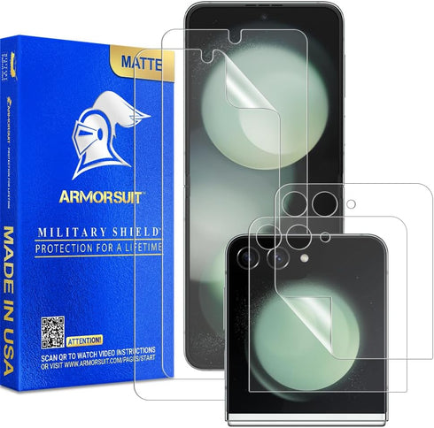 ArmorSuit 2+2 Pack Paper Feel Texture Screen Protector for Samsung Galaxy Z Flip 5 (2023 Release) Case Friendly MilitaryShield Matte Film - Made i...