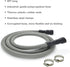 Universal Dishwasher Drain Hose - 6 Ft Discharge Hose - Corrugated and Flexible Dishwasher Hose Drain Replacement with Clamp