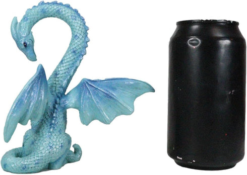 Ebros Valentine Cupid Love Blue Dragon Figurine 5.5" Tall Romantic Male Dragon Left Part of Heart Curve Collectible Medieval Fantasy Dungeons and ...