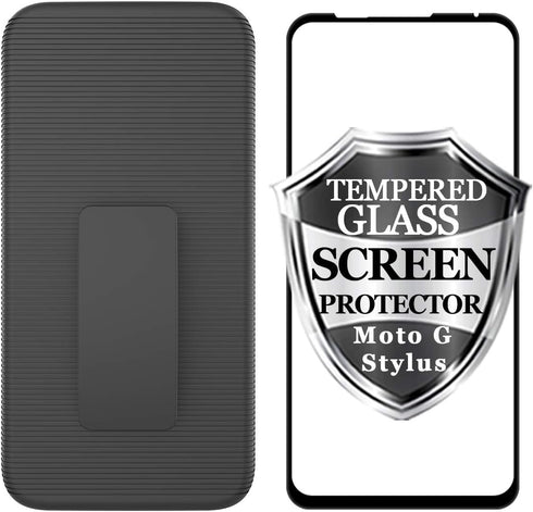 Ailiber Moto G Stylus Holster Case, Motorola G Stylus Screen Protector, Swivel Belt Clip Kickstand Holder Heavy Duty Rugged Fullbody Armor Shell P...