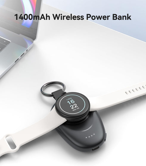 LVFAN Portable Charger for Google Pixel Watch, 1400mAh Power Bank Charging Cable Replacement Accessories, Travel Car Magnetic Wireless Charger Sta...