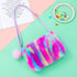 Women Girls Kids Fluffy Fuzzy Bag Plush Tie Dye Rainbow Crossbody Purse Wallet...