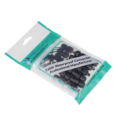 AOHUA M12 Waterproof Connector IP68 Outdoor Electrical Plug Wire to Panel, Front Male Panel Mount for 2 Or 3-pin Cables Ø 4.5-7.5mm UL Certificati...