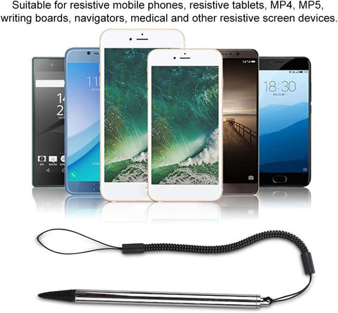 Resistive Stylus Pen, High Sensitivity Precision, Universal Stylus Pen for Touch Screen, Touch Painting Pen with Spring Rope(Silver)...