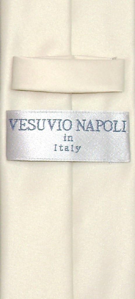 Vesuvio Napoli Narrow NeckTie Skinny CREAM Color Men's Thin 2.5" Neck Tie...