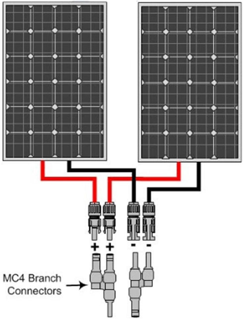 1 Pair Solar Energy Panel MC-4 T Branch Connectors Cable Coupler Combiner - 1 Male to 4 Female(M/4F) and 1 Female to 4 Male(F/4M)...