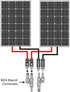 1 Pair Solar Energy Panel MC-4 T Branch Connectors Cable Coupler Combiner - 1 Male to 4 Female(M/4F) and 1 Female to 4 Male(F/4M)...