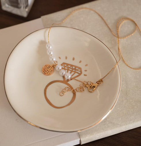 Engaged Ring Dish, Engagement Gifts for Couples Women, Bride Ring Holder, Bridal Shower Jewelry Tray, Bride to be Congrat Small Trinket Plate, Mrs...