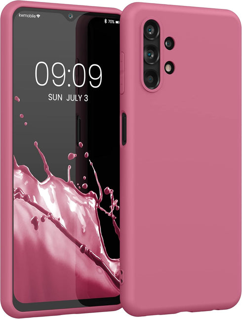 kwmobile Case Compatible with Samsung Galaxy A13 4G Case - Soft Slim Protective TPU Silicone Cover - Dark Rose...