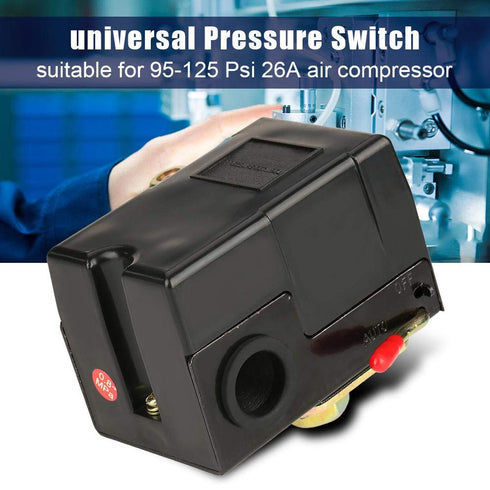 Air Compressor Pressure Switch Control 95-125 PSI 20A 220V, Universal Heavy Duty Air Pressure Control Switch Valve...