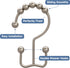 Titanker Shower Curtain Hooks Rings, Rust-Resistant Metal Double Glide Shower Hooks for Bathroom Shower Rods Curtains, Set of 12 Hooks - Matte Nic...