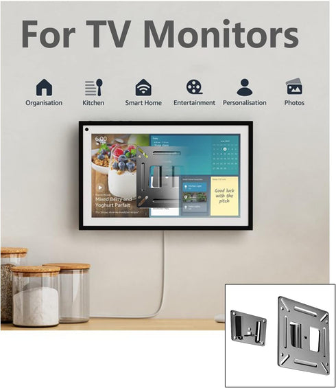 2 Pack Monitor Wall Mount for 14”-27” TVs LED LCD Flat Screen, Small TV Mount for Computer Monitors, RV TV Mount Camper Fixed Low Profile with 100...