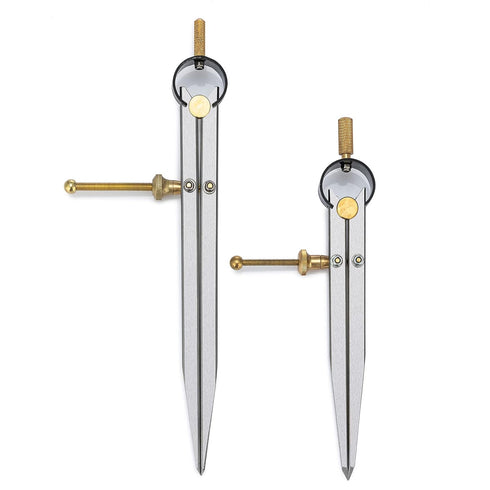 2 PCS Adjustable Lockable Spring Wing Divider Calipers, 6 Inch and 8 Inch Steel Leather Compass Creaser, Drafting Compass Tool for Woodworking, Me...