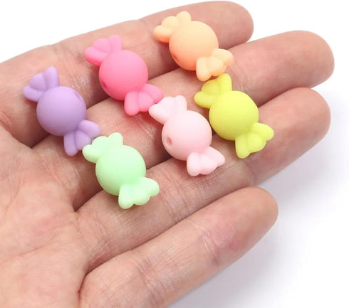150pcs Opaque Acrylic Candy Beads Mixed Color,Charms for Jewelry Making,Making Cute DIY Jewelry Supplies,Bracelet Hanging Ornament,Loose Spacer fo...