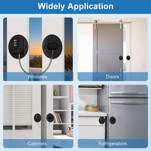 Fridge Lock AOSITE Refrigerator Lock Combination Black Combo Fridge Locks with Code for Adults 2 Pcs Refrigerator Lock for Children Adhesive Freez...