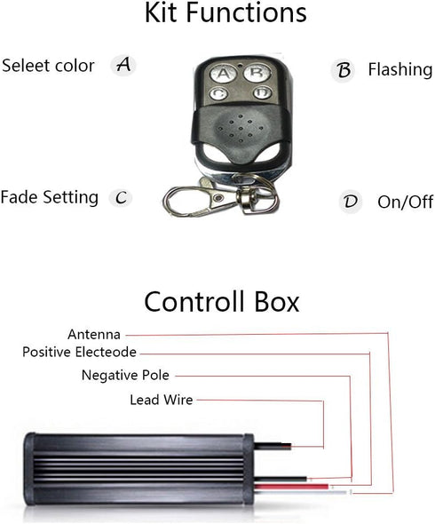 4 Key LED RGB Controller for LED Motorcycle Car Strip Pod Light...