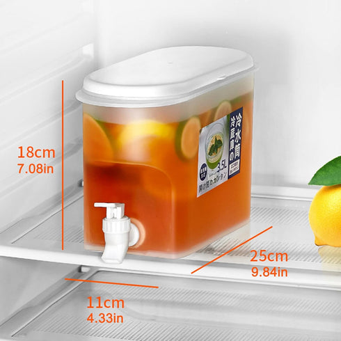 Cold Kettle with Faucet in Refrigerator, Drink Dispenser for Fridge, Plastic Water Jugs Fruit Teapot Lemonade Bucket Drink Container for Fridge, a...
